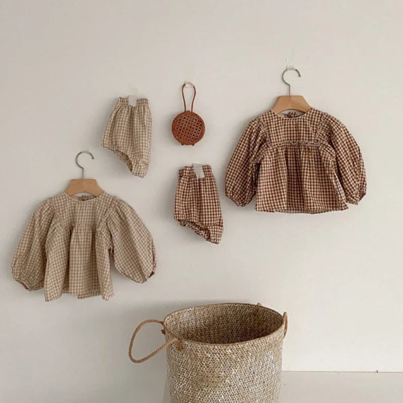 חליפת כותנה משובצת- הלני