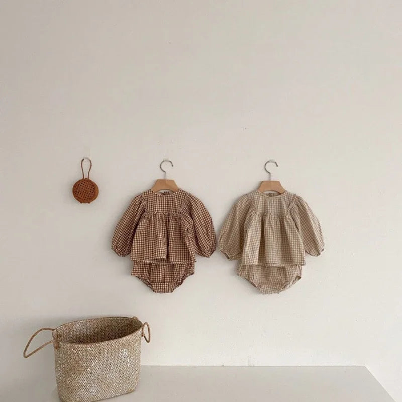 חליפת כותנה משובצת- הלני